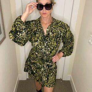 Topshop green multicolored dress